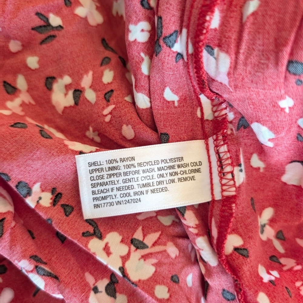 ​A New Day Red Floral V-Neck Flutter Sleeve Midi Dress Size 4 NWOT - Picture 8 of 9